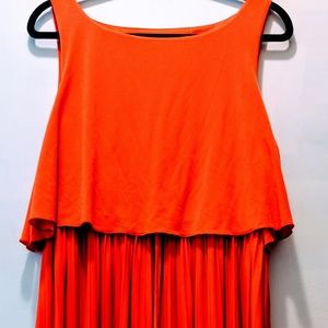 Red/Orange Pleated Dress